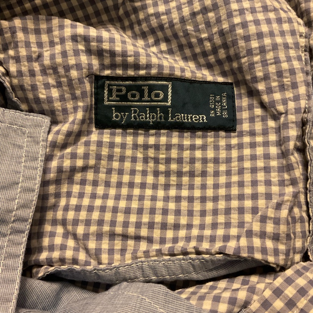 Ralph Lauren-Light Blue Checked Searsucker Shorts-Preppy-Men Size 36-orig $89